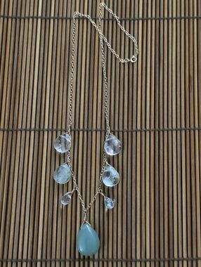 14k Aventurine,glass Yellow Gold Necklace